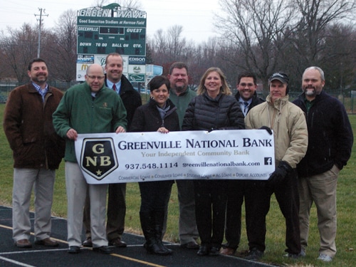 Greenville National Bank donates toward press box at Greenville track complex