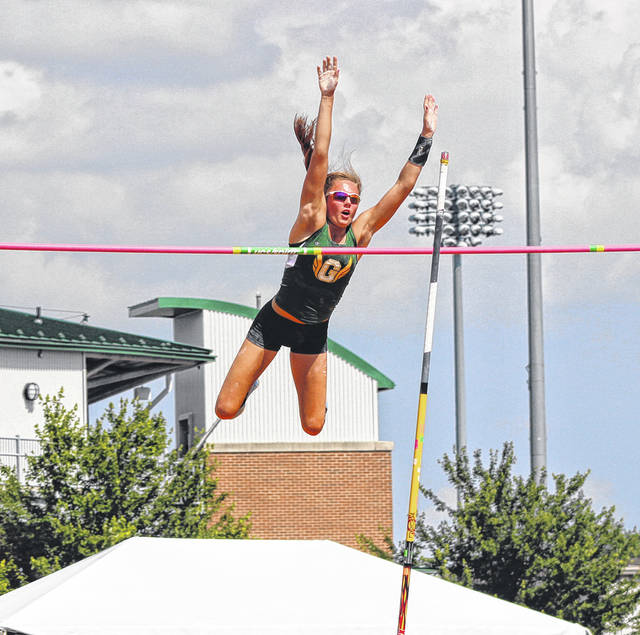 Greenville pole vaulters Riley Hunt, Riley Trick reach OHSAA state podium