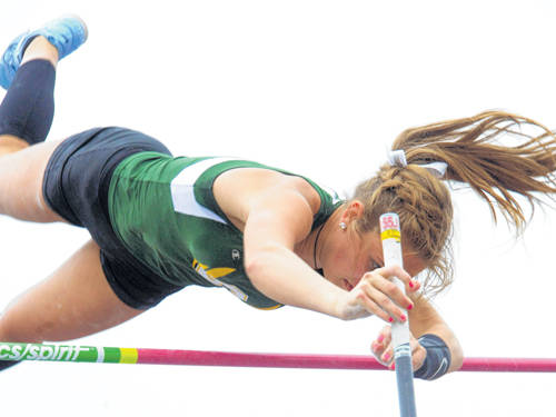 Greenville pole vaulter Riley Hunt sets record at district track and field meet