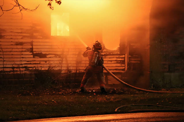 Vacant house destroyed in 3-alarm fire