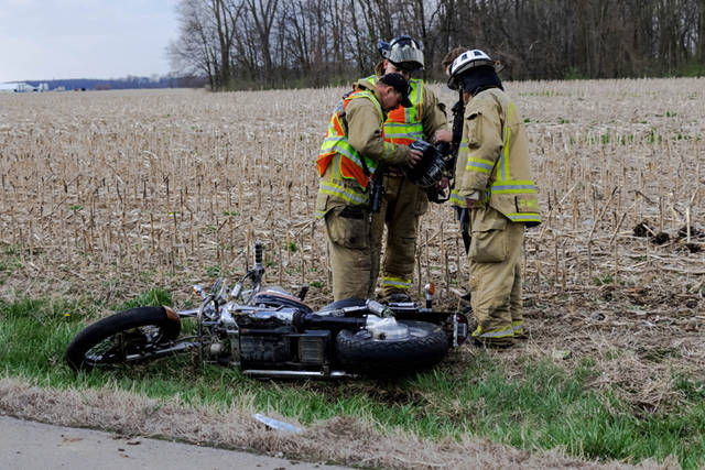 Motorcycle crash near Ansonia sends 1 to the hospital