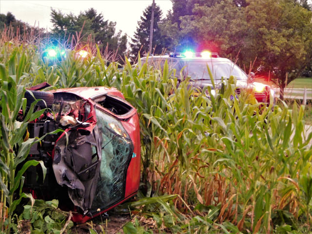 Vehicle rollover sends 1 to the hospital
