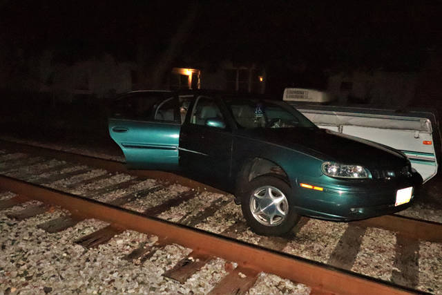 Elderly woman gets vehicle stuck after driving down railroad tracks in Greenville