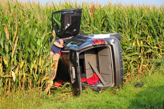 Teen uninjured after rollover accident